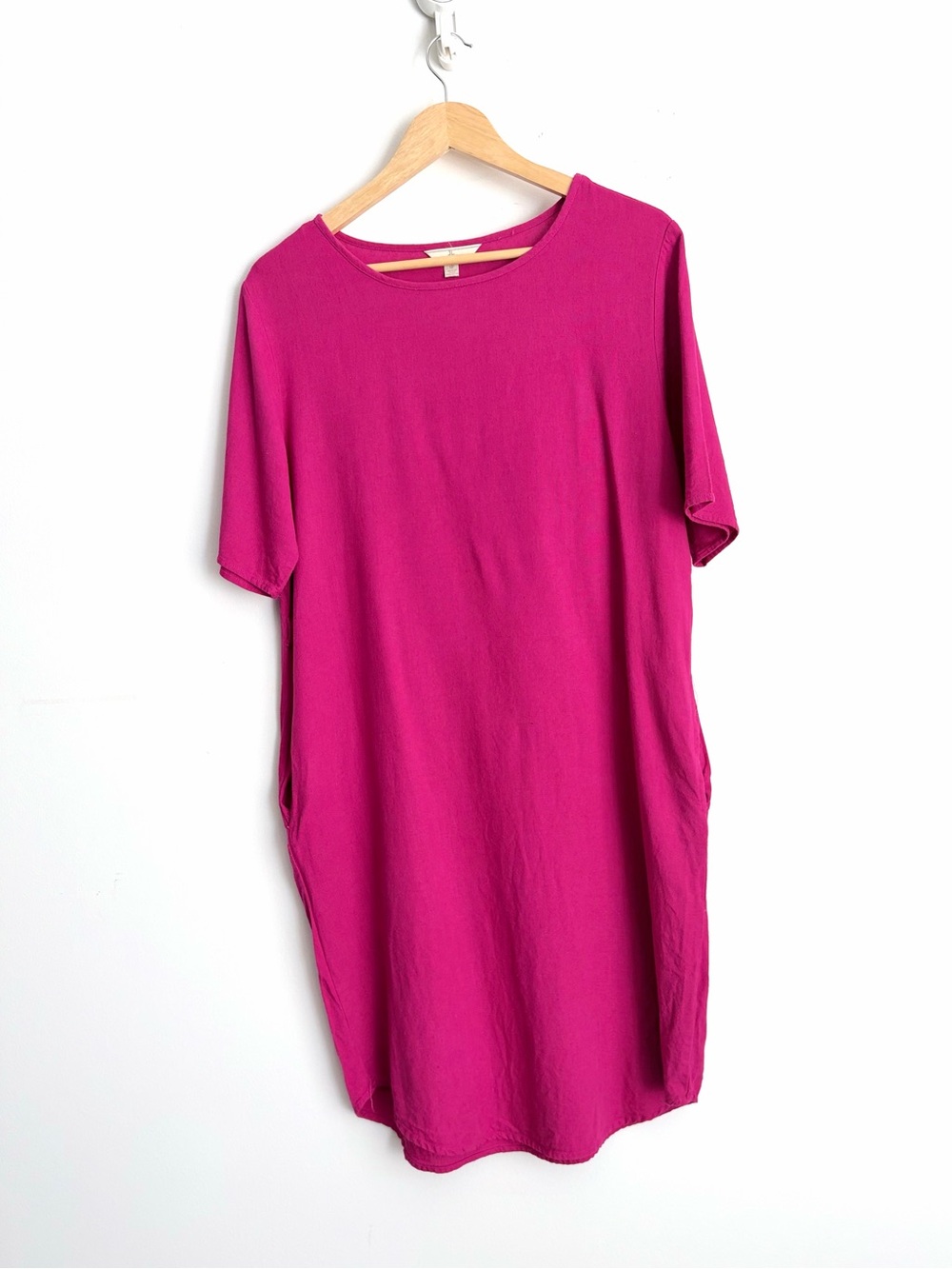 Jules & Leopold Linen Blend Pocket Dress Barbiecore Resortcore S